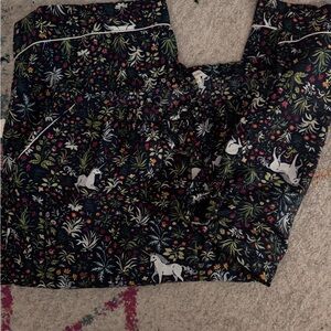 Printfresh Floral Unicorn Pajama Pants - navy  with Multicolor Print 4x nwot